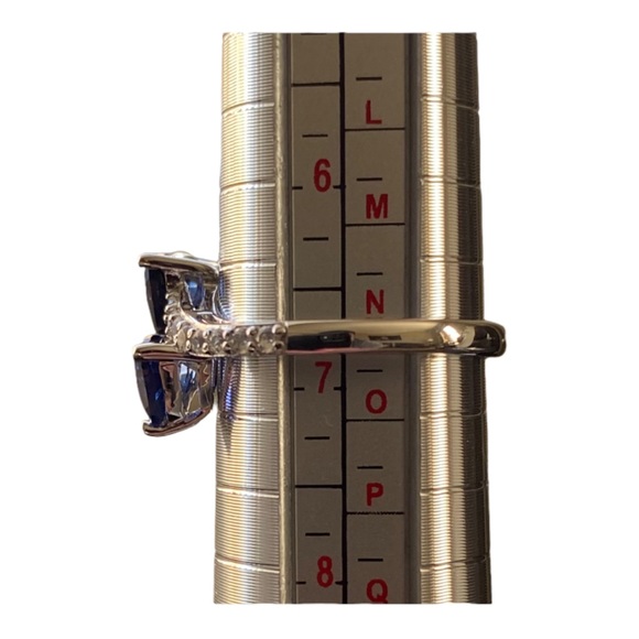 Womens Lab Created Blue Sapphire Sterling Silver Cocktail Ring, Size 6.75, NWOT - Picture 11 of 12